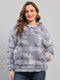 Women Grey Self Design Round Neck Full Sleeve Sweatshirt