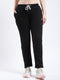 Women Black Solid Regular Fit Winter Lower