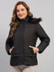 Women Black Solid Hooded Full Sleeve Jacket