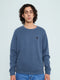Men Blue Solid Round Neck Full Sleeve Sweatshirt