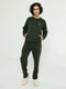 Men Blue Solid Round Neck Full Sleeve Winter Tracksuit