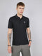 Men Black Solid Collar Half Sleeve T-Shirt