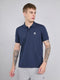 Men Navy Blue Solid Collar Half Sleeve T-Shirt