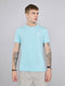 Men Sky Blue Solid Round Neck Half Sleeve T-Shirt