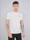 Men White Solid Round Neck Half Sleeve T-Shirt