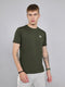 Men Olive Solid Round Neck Half Sleeve T-Shirt