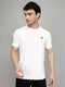 Men Off White Solid Round Neck Half Sleeve T-Shirt