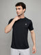 Men Black Solid Round Neck Half Sleeve T-Shirt