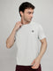 Men Light Grey Solid Round Neck Half Sleeve T-Shirt