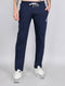 Men Navy Blue Solid Smart Fit Lower