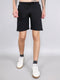 Men Black Solid Regular Fit Shorts