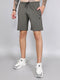Men Grey Solid Regular Fit Shorts