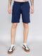 Men Navy Blue Solid Regular Fit Shorts