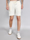 Men Cream Solid Regular Fit Shorts