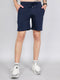 Men Navy Blue Solid Regular Fit Shorts