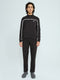 Men Black Solid Round Neck Full Sleeve Winter Tracksuit