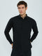 Men Black Solid Collar Full Sleeve Shirt