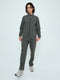 Men Green Solid Turtle Neck Full Sleeve Winter Tracksuit