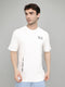 Men Off White Back Printed Round Neck Half Sleeve T-Shirt
