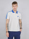 Men White Solid Collar Half Sleeve T-Shirt