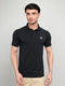 Men Black Solid Collar Half Sleeve T-Shirt