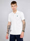 Men White Solid Collar Half Sleeve T-Shirt