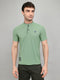 Men Light Green Solid Henley Neck Half Sleeve T-Shirt