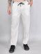 Men Off White Solid Regular Fit Lower
