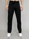 Men Black Solid Slim Fit Lower
