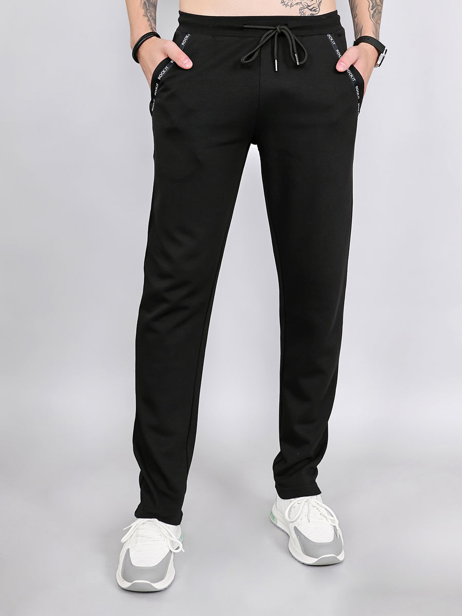 Men Black Solid Smart Fit Lower