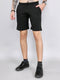 Men Black Solid Regular Fit Shorts