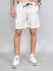 Men Off White Solid Regular Fit Shorts