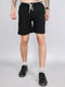 Men Black Solid Regular Fit Shorts