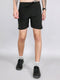 Men Black Solid Regular Fit Shorts
