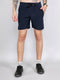 Men Navy Blue Solid Regular Fit Shorts