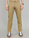 Men Khaki Solid Regular Fit Chinos