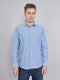 Men Blue Solid Collar Full Sleeve Shirt