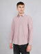 Men Mauve Stripe Collar Full Sleeve Shirt