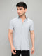 Men Grey Solid Collar Half Sleeve Shirt