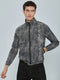Men Grey Tie & Dye Reversible Turtle Neck Full Sleeve Windcheater