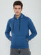 Men Blue Solid Round Neck Full Sleeve Sweatshirt