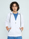 Men White Solid Hooded Full Sleeve Sweatshirt