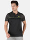 Men Black Collar Regular Fit Half Sleeve T-Shirt