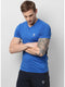 Men Blue V Neck Slim T-Shirt