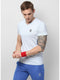 Men Sky Blue V Neck Slim T-Shirt