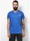 Men Royal Blue V Neck Smart Fit T-Shirt
