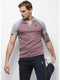 Men Grey Rust V Neck Smart Fit T-Shirt