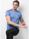 Men Blue Round Neck Slim T-Shirt