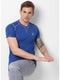 Men Blue Round Neck Slim T-Shirt
