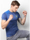 Men Light Blue Round Neck Slim T-Shirt